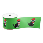 Tuxedo Cat in Bowtie: met Kerstmis 3 inch Satijnen Lint (Spoel)