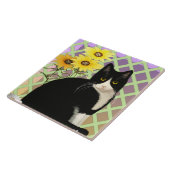 Tuxedo Cat in de tuin Tegeltje (Zijkant)