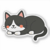 Tuxedo Cat in Dreamland Sticker (Voorkant)