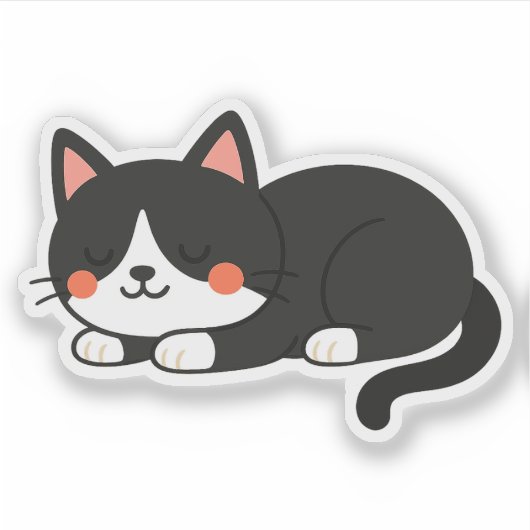 Tuxedo Cat in Dreamland Sticker (Voorkant)