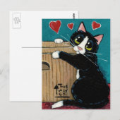 Tuxedo Cat in Love of Box Briefkaart (Voorkant / Achterkant)