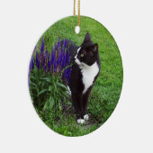 Tuxedo Cat in tuin Keramisch Ornament (Rechts)