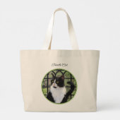 Tuxedo Cat in Window Painting Schattigee originele Grote Tote Bag (Achterkant)