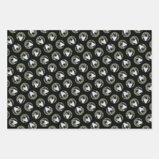 Tuxedo Cat in Window Painting Schattigee originele Inpakpapier Vel (Voorkant 3)