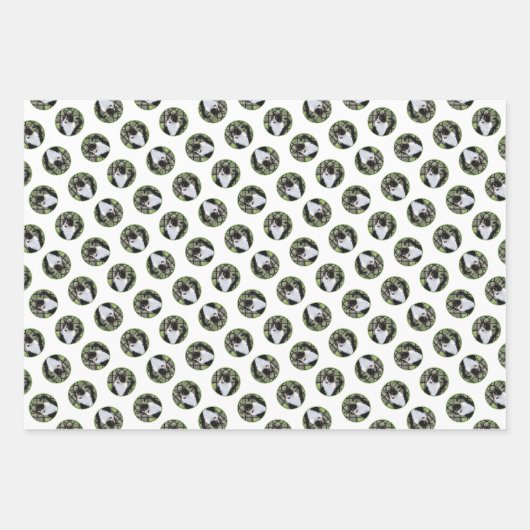 Tuxedo Cat in Window Painting Schattigee originele Inpakpapier Vel (Voorkant 2)