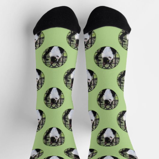 Tuxedo Cat in Window Painting Schattigee originele Sokken (Top)