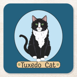 Tuxedo Cat Kartonnen Onderzetters