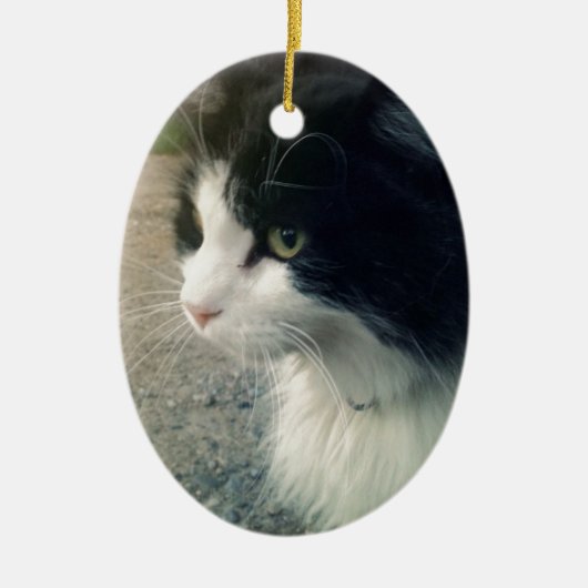 Tuxedo Cat Keramisch Ornament (Voorkant)