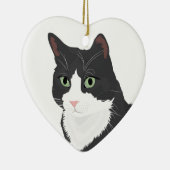 Tuxedo Cat Keramisch Ornament (Rechts)