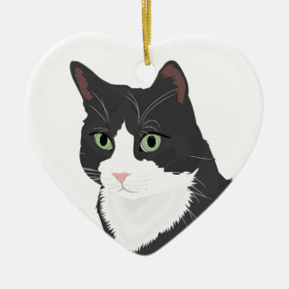 Tuxedo Cat Keramisch Ornament