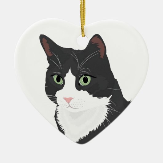 Tuxedo Cat Keramisch Ornament (Voorkant)