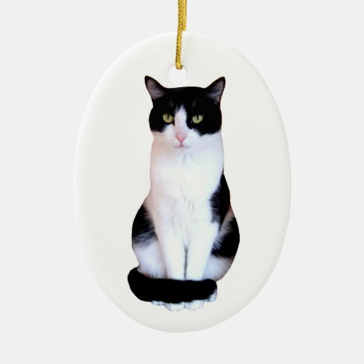 Tuxedo Cat Keramisch Ornament (Voorkant)