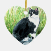 Tuxedo Cat Keramisch Ornament (Voorkant)