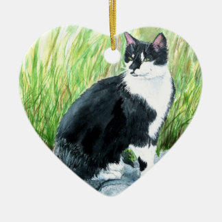 Tuxedo Cat Keramisch Ornament