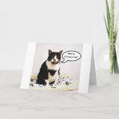 Tuxedo Cat kerstHumor Kaart (Achterkant)