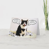 Tuxedo Cat kerstHumor Kaart