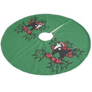 Tuxedo Cat Kerstmis Fleece Kerstboom Rok