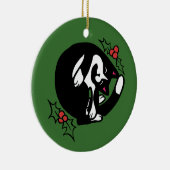 Tuxedo Cat Kerstmis Keramisch Ornament (Rechts)