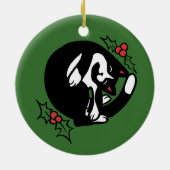 Tuxedo Cat Kerstmis Keramisch Ornament (Achterkant)