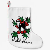 Tuxedo Cat Kerstmis Kleine Kerstsok (Voorkant)