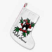 Tuxedo Cat Kerstmis Kleine Kerstsok (Voorkant (Hangend))