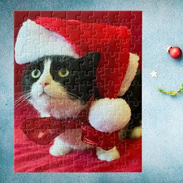 Tuxedo Cat Kerstmis Puzzle Legpuzzel