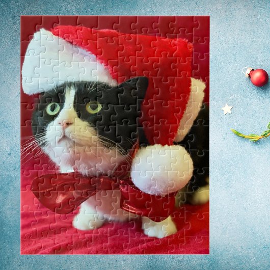 Tuxedo Cat Kerstmis Puzzle Legpuzzel