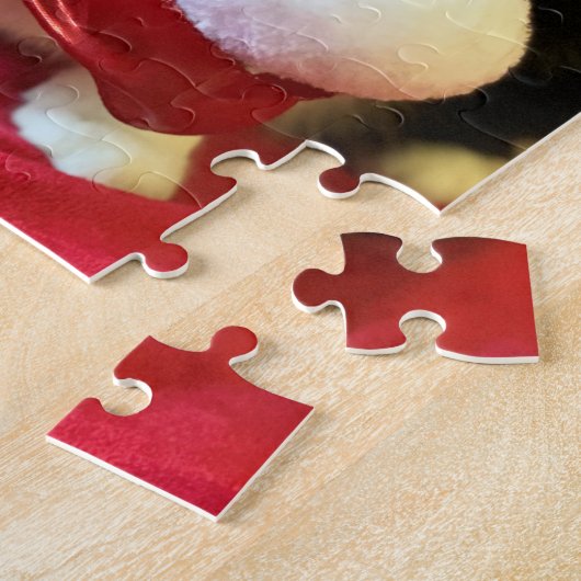 Tuxedo Cat Kerstmis Puzzle Legpuzzel (Zijkant)