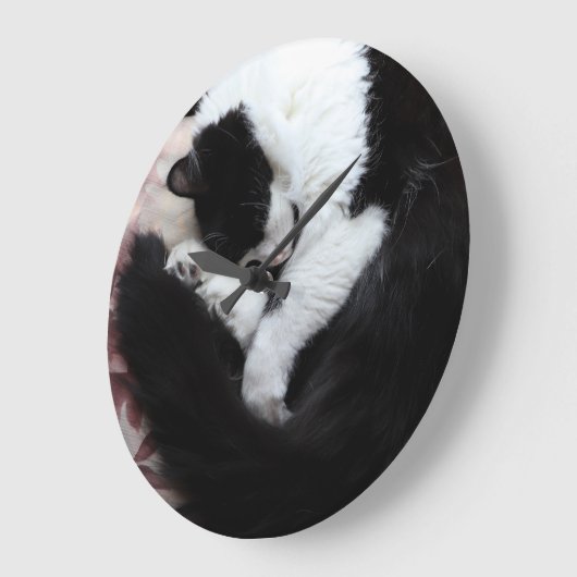 Tuxedo Cat Kitty Cats Black en White Caturday Grote Klok (Hoek)