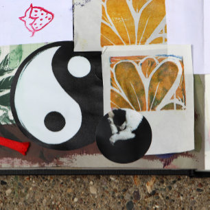 Tuxedo Cat Kitty Cats Black en White Caturday Ronde Sticker