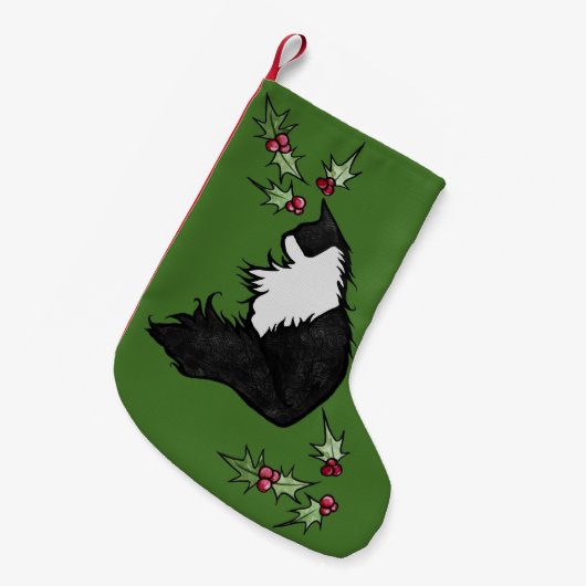 Tuxedo Cat Kleine Kerstsok (Voorkant (Hangend))