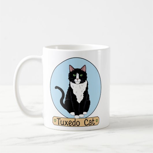 Tuxedo Cat Koffiemok (Links)
