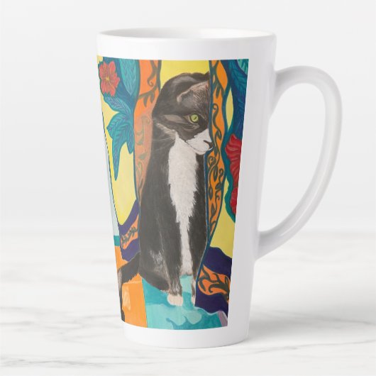 Tuxedo Cat Latte Mok (Rechts)
