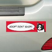Tuxedo Cat Love Adoption a Shelter Cat Bumperstick Bumpersticker (Op auto)