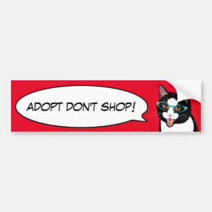 Tuxedo Cat Love Adoption a Shelter Cat Bumperstick Bumpersticker