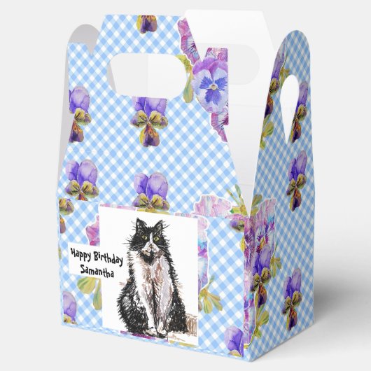 Tuxedo Cat Love You Black and White Cats Cake Bedankdoosjes (Geopend)
