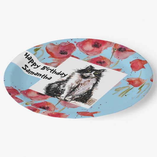 Tuxedo Cat Love You Black and White Cats Girls Papieren Bordje (Gekanteld)