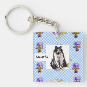 Tuxedo Cat Love You Black and White Cats Girls Sleutelhanger