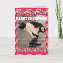 Tuxedo Cat Love You Toe Beins kerstkaart