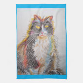 Tuxedo Cat Love You Womans Art Tea Towel Theedoek (Verticaal)