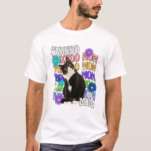 Tuxedo Cat Ma Retro Groovy Cat Lover T-shirt