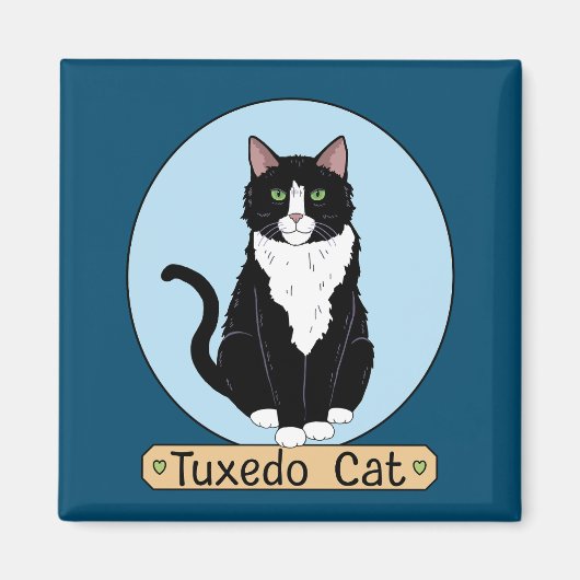 Tuxedo Cat Magneet (Voorkant)