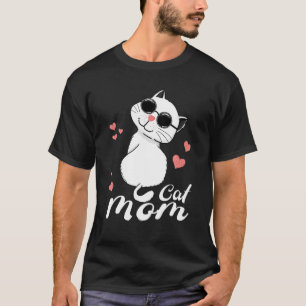 Tuxedo Cat mam met zonnebril Cute Tuxie Lover T-shirt