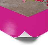 Tuxedo Cat Maroon Dark Pink Cats and Flowers Perfect Poster (Hoek)