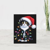 Tuxedo Cat Meow Santa Tuxie Christmas Tree Kaart (Voorkant)