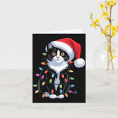 Tuxedo Cat Meow Santa Tuxie Christmas Tree Kaart (Gele Bloem)