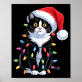 Tuxedo Cat Meow Santa Tuxie Christmas Tree  Poster (Voorkant)