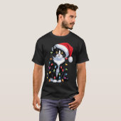 Tuxedo Cat Meow Santa Tuxie Christmas Tree T-shirt (Voorkant volledig)