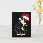 Tuxedo Cat Meow Santa Tuxie kerstboomverlichting Kaart (Gele Bloem)