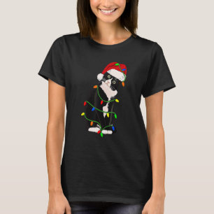 Tuxedo Cat Meow Santa Tuxie kerstboomverlichting T-shirt